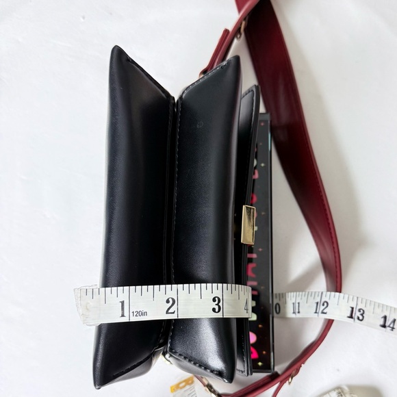 Zara Black Leather Crossbody with Wine Red Strap - Picture 8 of 8
